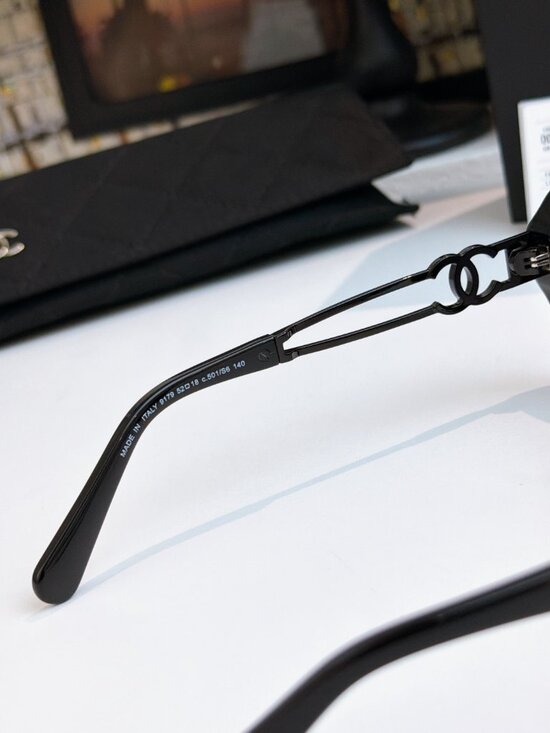 Chanel 9179 Oval Shades • Black/Gold CC • 52□18-140 • Luxury Eyewear main image 4